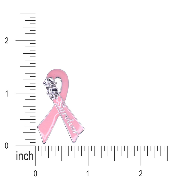 Elegance Breast Cancer Awareness Pink Ribbon Brooch Pin - Accessoriesforever