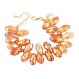 Gorgeous Fashion Stylish Bridal Wedding Cluster Bead Link Bracelet Gold Orange