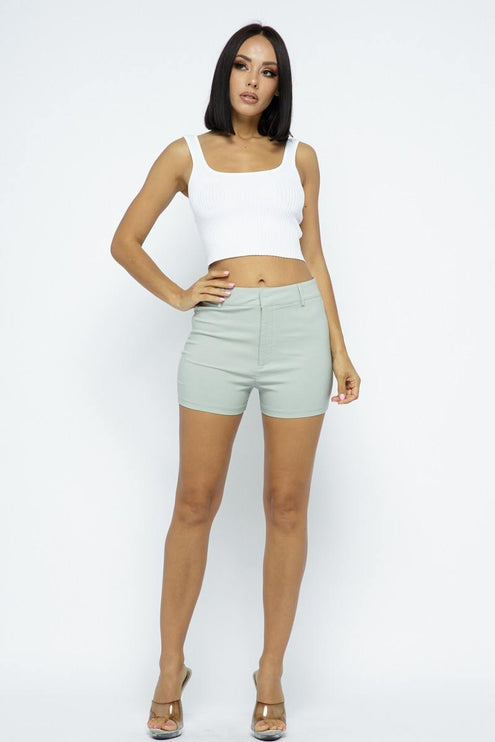 Sleek Comfortable High-Waist Basic Shorts