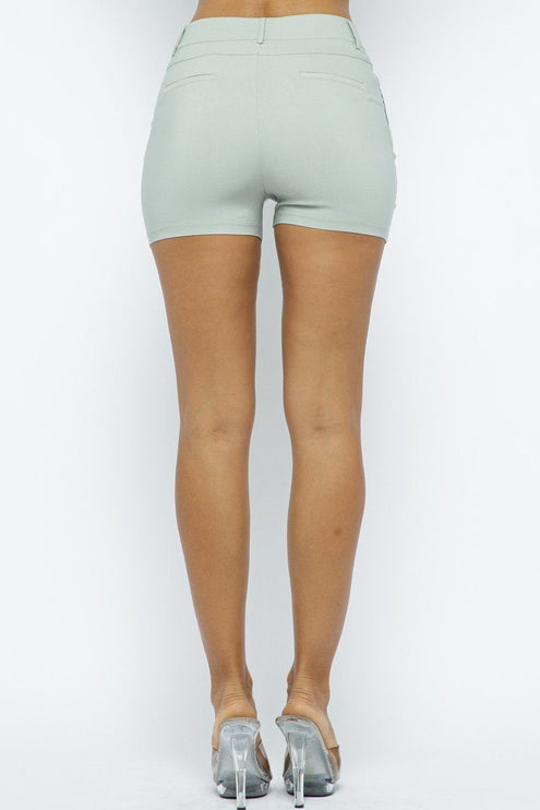 Sleek Comfortable High-Waist Basic Shorts