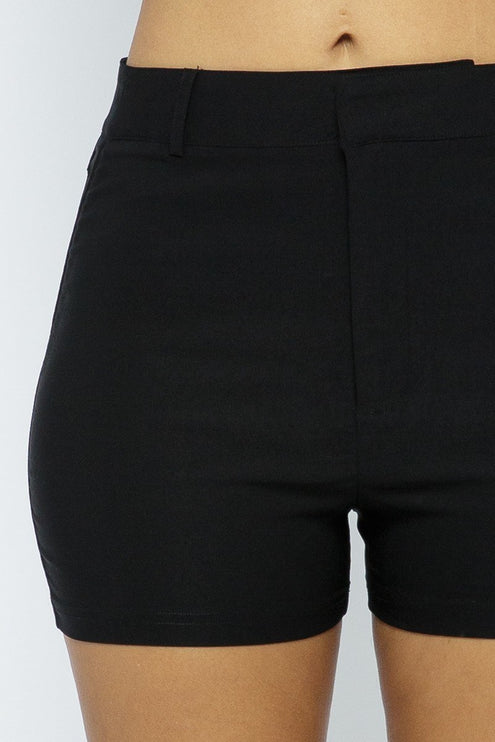 Sleek Comfortable High-Waist Basic Shorts