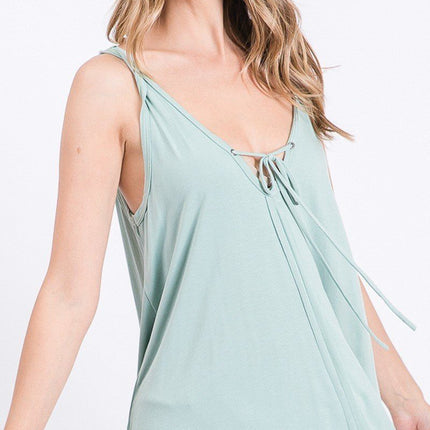 Casual Chic Lightweight Twisted Straps Flowy Tank Top