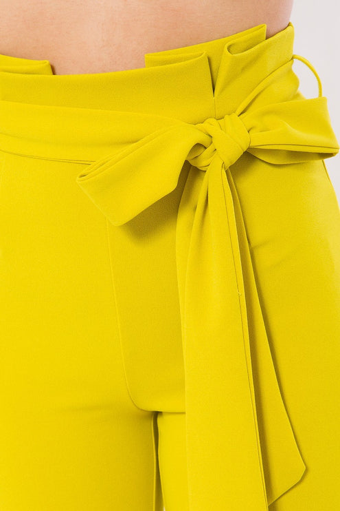 High Waist Skinny Pants with Belt Detail Stretchy & Chic Design