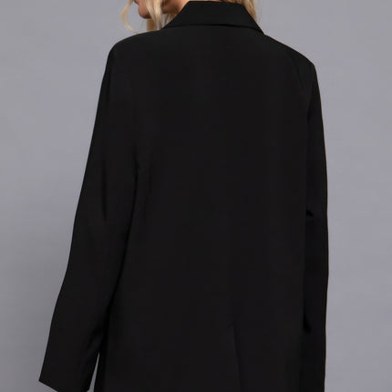 Notched Collar Long Sleeve Blazer