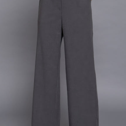 Elastic Back Straight-Leg Woven Pants