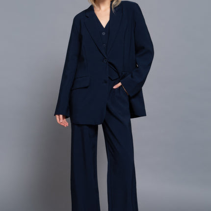 Elastic Back Straight-Leg Woven Pants