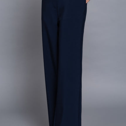 Elastic Back Straight-Leg Woven Pants