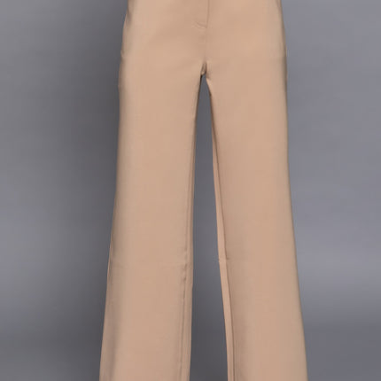 Elastic Back Straight-Leg Woven Pants