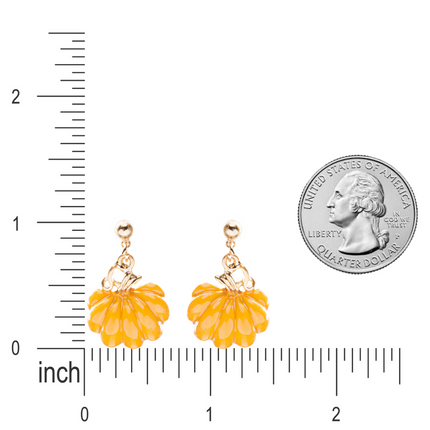 Halloween Costume Jewelry Enamel Pumpkin Charm Dangle Earrings E761 Orange - Accessoriesforever