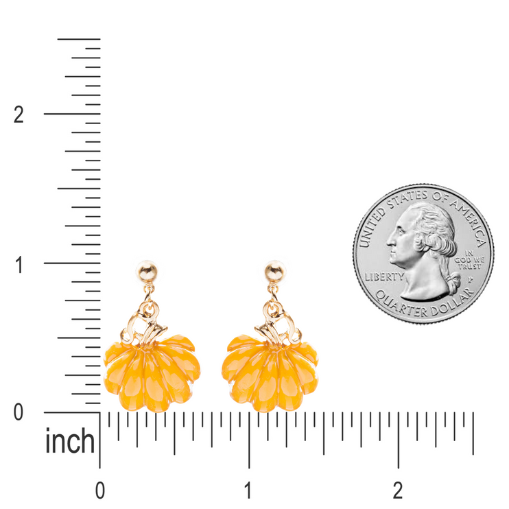 Halloween Costume Jewelry Enamel Pumpkin Charm Dangle Earrings E761 Orange - Accessoriesforever