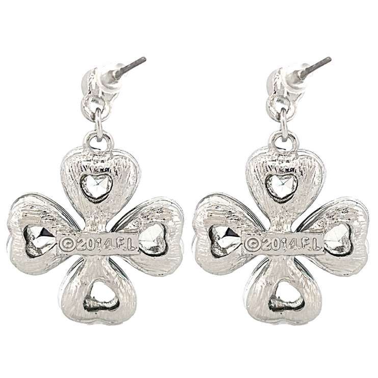 St. Patrick's Lucky Clover Charm Dangle Fashion Earring - Accessoriesforever