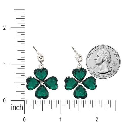 St. Patrick's Lucky Clover Charm Dangle Fashion Earring