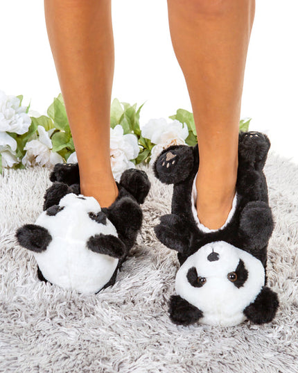 Panda Hugs Cozy Animal House Home Women Non-Skid Slippers