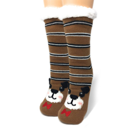 Mr. Bear Cozy Warm Women's Plush Animal Slipper Socks