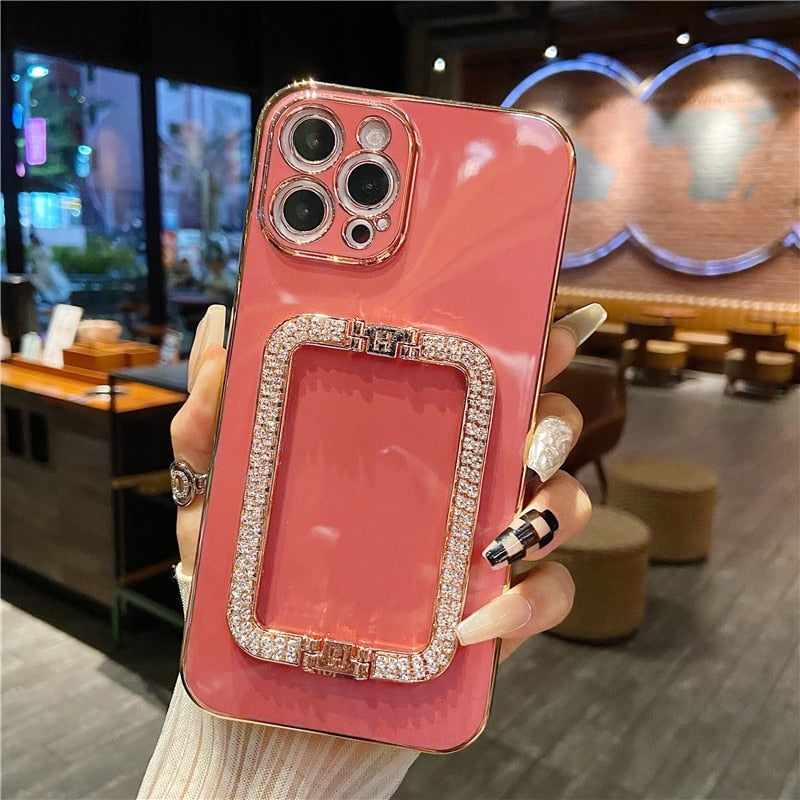 Beautiful Crystal Gold Plated Holder Stand iPhone Protector Case Cover II