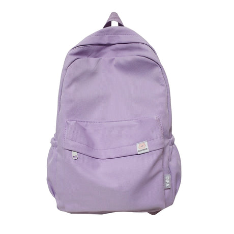 Solid Casual Nylon Waterproof Travel School Fashion Backpack