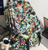 Unique Stylish Graffiti Print Nylon Waterproof Fashion Laptop Travel School Bag Backpack