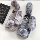 Fluffy Cute Soft Plushy Ribbit Bunny Ear iPhone Protective Phone Case Cover II