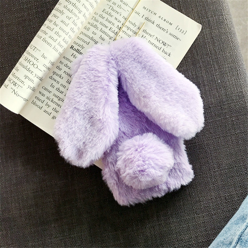 Fluffy Cute Soft Plushy Ribbit Bunny Ear iPhone Protective Phone Case Cover II