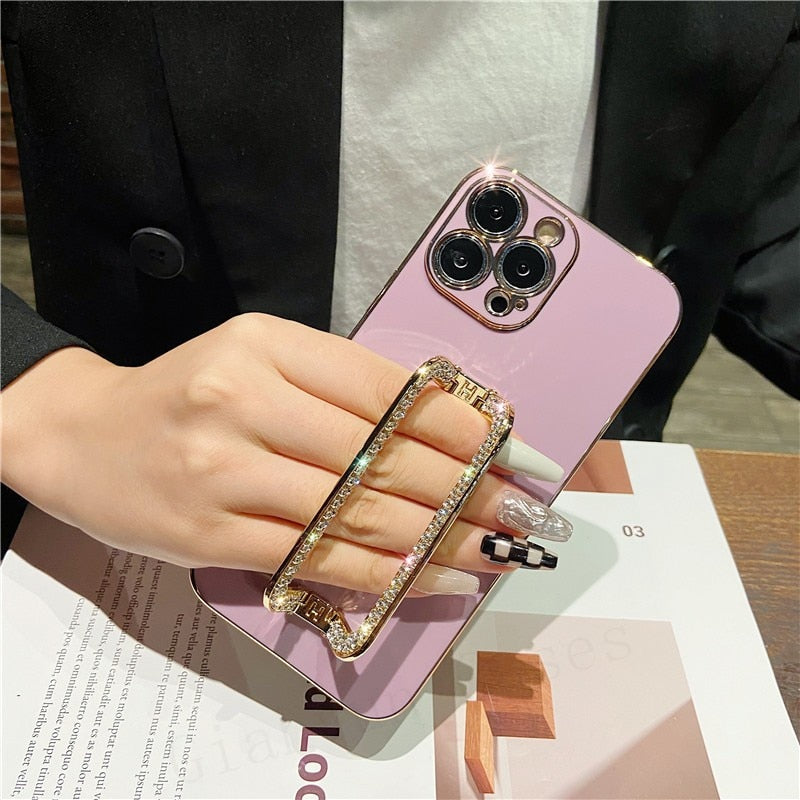 Beautiful Crystal Gold Plated Holder Stand iPhone Protector Case Cover II