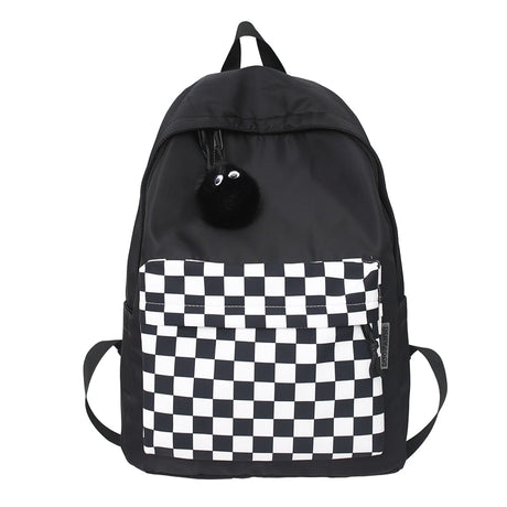 Chic Fashion Plaid Pattern Waterproof Travel School Laptop Bag Backpack