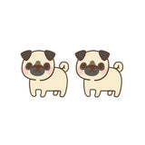 Cute Adorable Pug Dogs Animal Fashion Stud Earrings