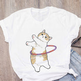 Cute Cat Funny Cartoon Harajuku Graphic Ulzzang Top T-shirt Tee