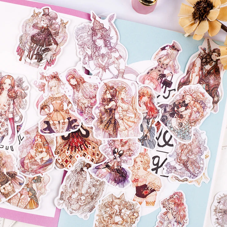 190pcs Sen Goth Lolita Girls Scrapbooking DIY Craft Decor Journal Stickers - Accessoriesforever