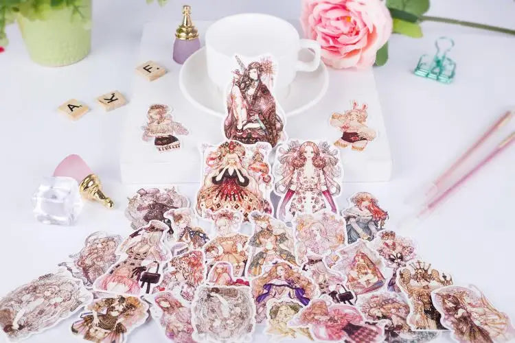 190pcs Sen Goth Lolita Girls Scrapbooking DIY Craft Decor Journal Stickers - Accessoriesforever