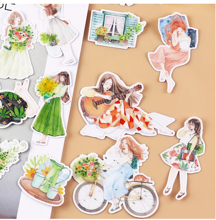 20pcs Creative Cute Girls Scrapbooking DIY Craft Decor Journal Stickers - Accessoriesforever