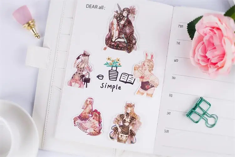 190pcs Sen Goth Lolita Girls Scrapbooking DIY Craft Decor Journal Stickers - Accessoriesforever