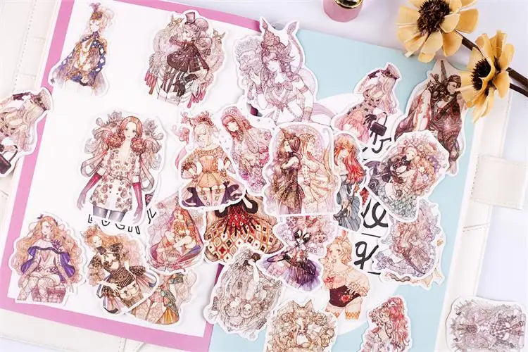 190pcs Sen Goth Lolita Girls Scrapbooking DIY Craft Decor Journal Stickers - Accessoriesforever