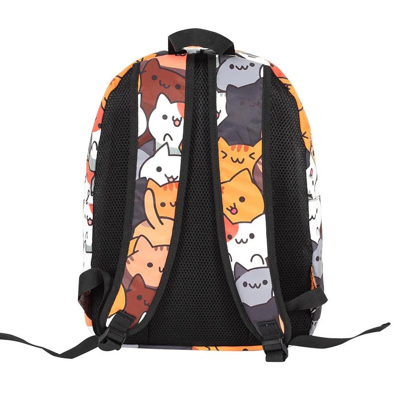 Super Cute Cat Cartoon Anime Animal Waterproof Fashion Travel Laptop School Backpack