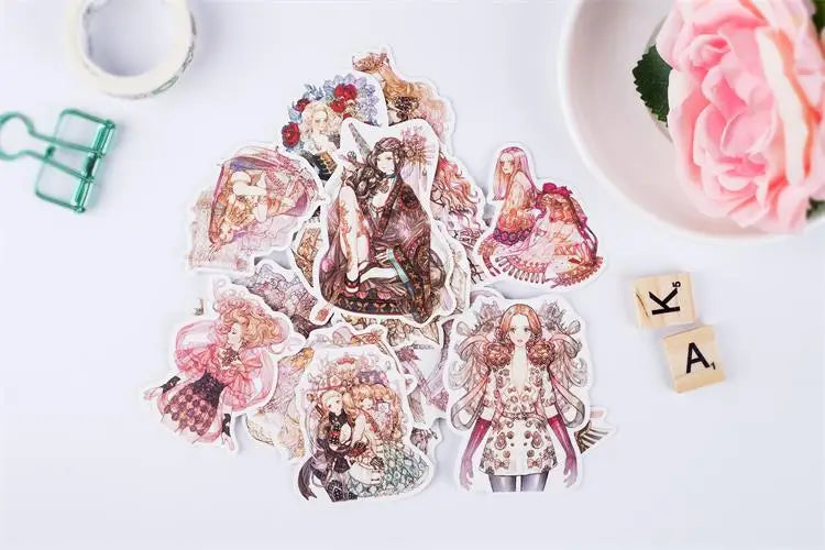 190pcs Sen Goth Lolita Girls Scrapbooking DIY Craft Decor Journal Stickers - Accessoriesforever