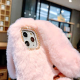 Fluffy Cute Soft Plushy Ribbit Bunny Ear iPhone Protective Phone Case Cover II