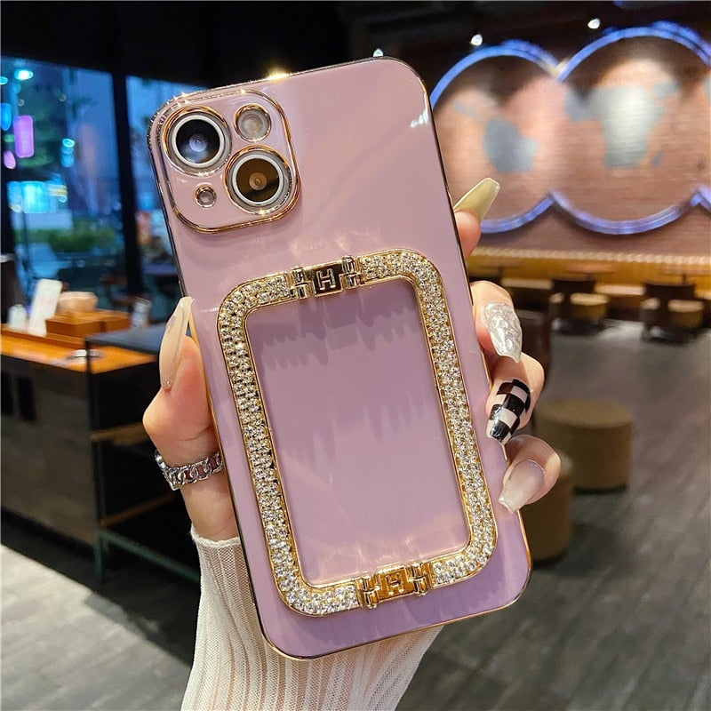 Beautiful Crystal Gold Plated Holder Stand iPhone Protector Case Cover II