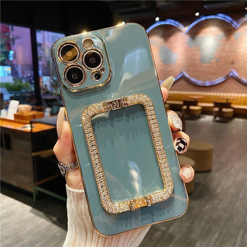 Beautiful Crystal Gold Plated Holder Stand iPhone Protector Case Cover II