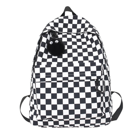 Chic Fashion Plaid Pattern Waterproof Travel School Laptop Bag Backpack