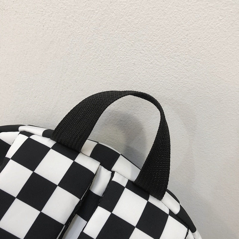 Chic Fashion Plaid Pattern Waterproof Travel School Laptop Bag Backpack