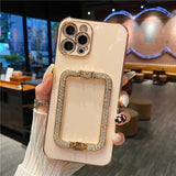 Beautiful Crystal Gold Plated Holder Stand iPhone Protector Case Cover I