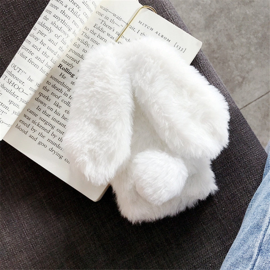 Fluffy Cute Soft Plushy Ribbit Bunny Ear iPhone Protective Phone Case Cover II