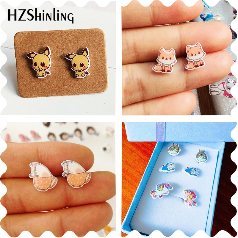 Cute Adorable Pug Dogs Animal Fashion Stud Earrings