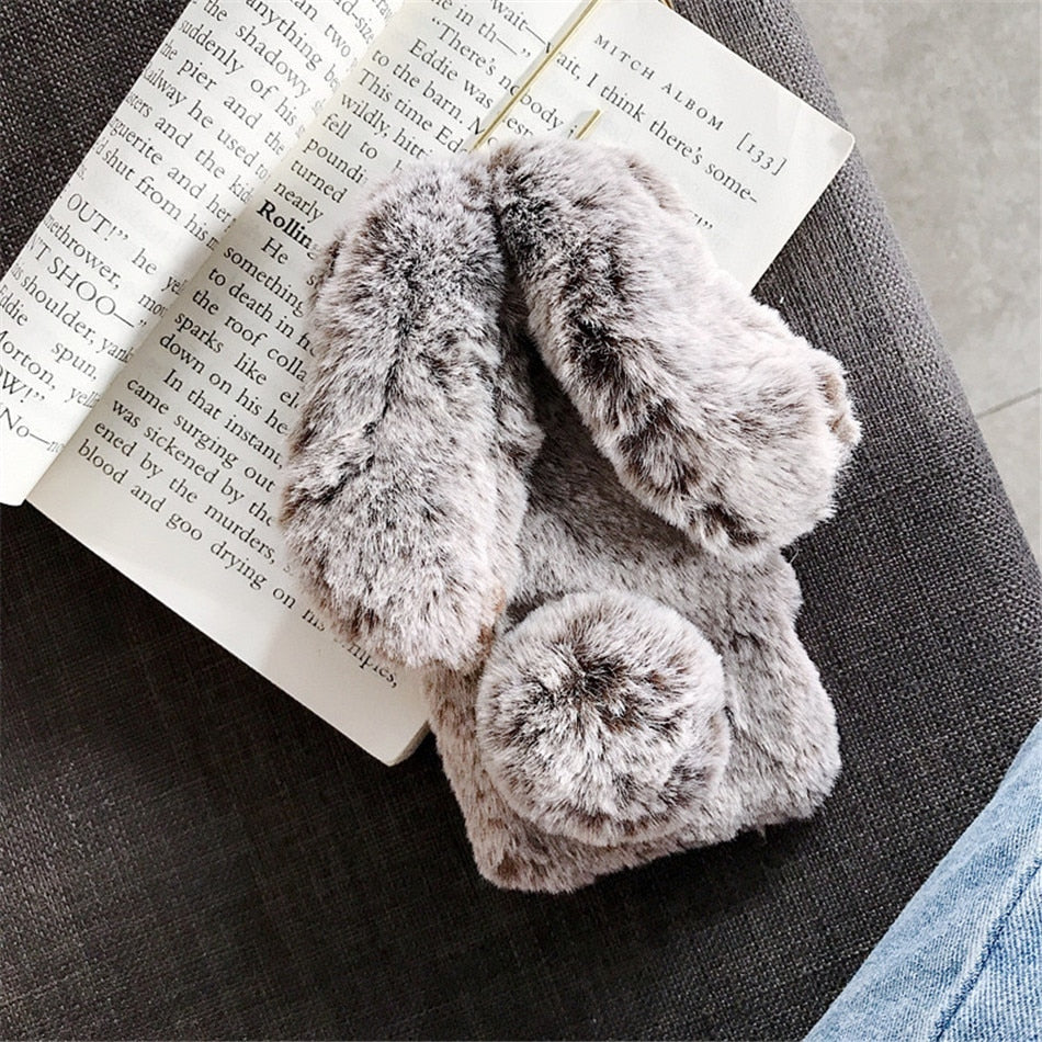 Fluffy Cute Soft Plushy Ribbit Bunny Ear iPhone Protective Phone Case Cover II