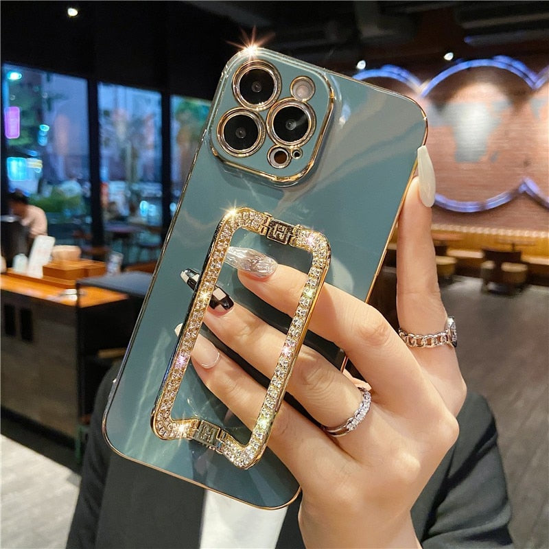 Beautiful Crystal Gold Plated Holder Stand iPhone Protector Case Cover II