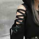 Cute Cat Ear Pullover Lace Up Long Sleeve Sweater Hoodie