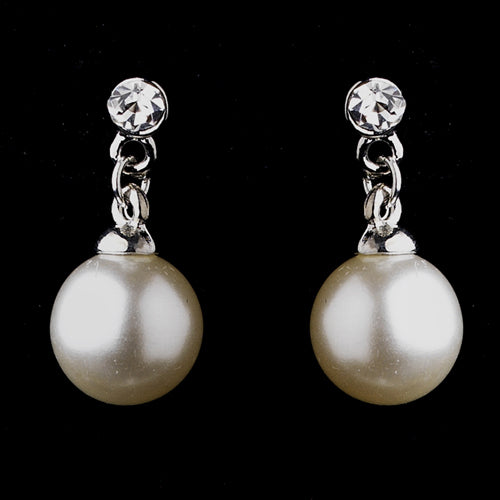 Bridal Wedding Jewelry Set Necklace Crystal Rhinestone Pearl Silver White Wing