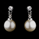 Bridal Wedding Jewelry Set Necklace Crystal Rhinestone Pearl Silver White Wing