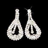 Bridal Wedding Jewelry Set Crystal Rhinestones Wavy Curl Bib Necklace Silver