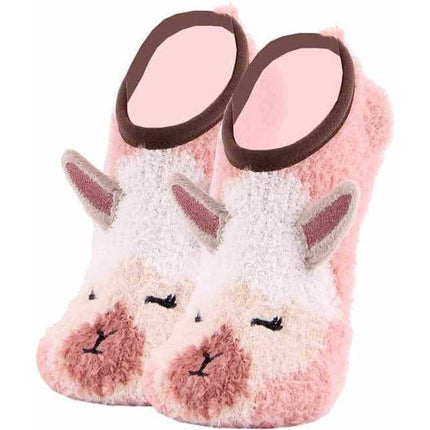 Llama B OK Cozy Warm Women Plush Mary Jane Sock Slipper - Accessoriesforever