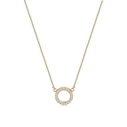Classic Sleek Open Circle Pendant Necklace